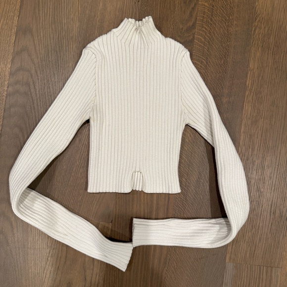 Edikted Cream Ribbed Turtleneck Sweater - Picture 1 of 2